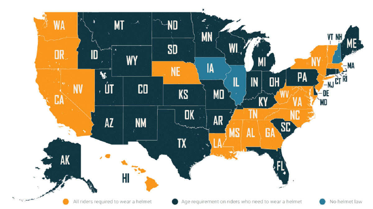 Motorcycle Helmet Laws by State in 2022 - Motorcycle World